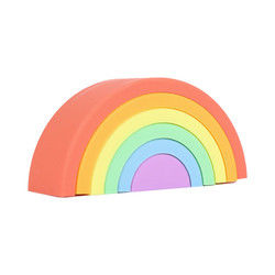 Il silicone molle su misura gioca l'arcobaleno che impila per il bambino educativo