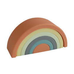 Il silicone molle su misura gioca l'arcobaleno che impila per il bambino educativo