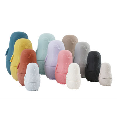 masticare silicone pinguino silicone giocattolo di impilamento bambino giocattoli di silicone impilamento per bambini piccoli bagno gioco