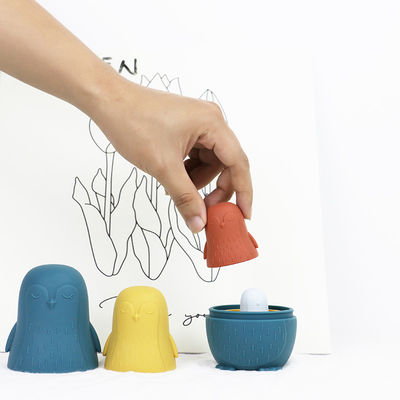 masticare silicone pinguino silicone giocattolo di impilamento bambino giocattoli di silicone impilamento per bambini piccoli bagno gioco