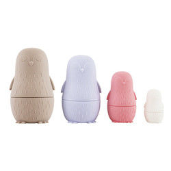 masticare silicone pinguino silicone giocattolo di impilamento bambino giocattoli di silicone impilamento per bambini piccoli bagno gioco