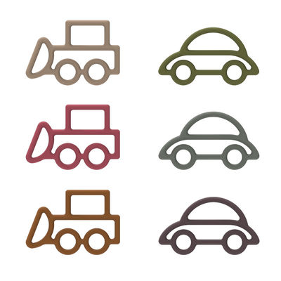Il silicone del bambino di forma dell'automobile gioca il multi materiale non tossico del commestibile di colore