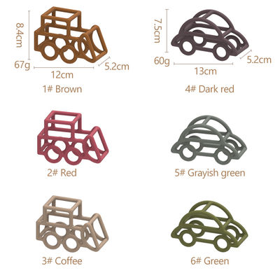 Il silicone del bambino di forma dell'automobile gioca il multi materiale non tossico del commestibile di colore