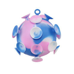 La multi palla colorata della tazza di aspirazione dei giocattoli del silicone del bambino per i bambini fa festa
