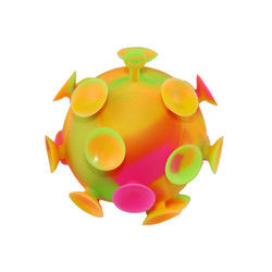 La multi palla colorata della tazza di aspirazione dei giocattoli del silicone del bambino per i bambini fa festa