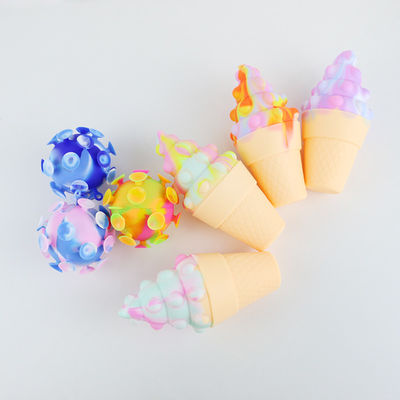 gelato variopinto del silicone 3D Teether per psicologia di distensione della tensione del bambino