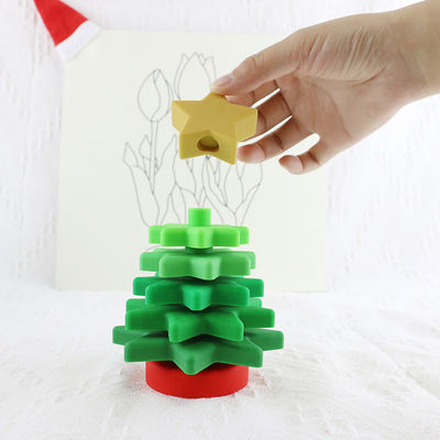 Babe Soft Silicone Stacking Rings blocca con forma dell'albero di Natale
