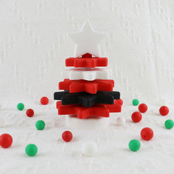 Babe Soft Silicone Stacking Rings blocca con forma dell'albero di Natale