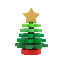 Impilatore BPA Eco libero della stella del silicone di Natale amichevole per istruzione del bambino