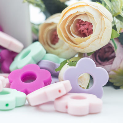 Perla 4.5cm mettere i denti del silicone dei fori del fiore per la collana di masticazione della clip della tettarella di DIY