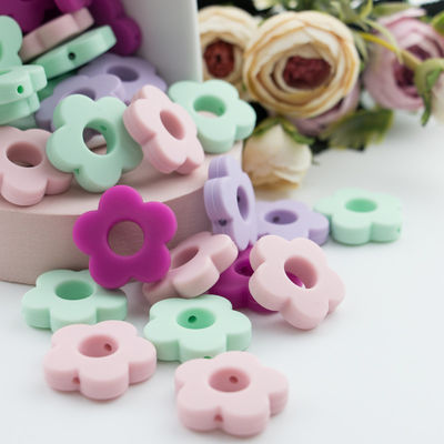 Perla 4.5cm mettere i denti del silicone dei fori del fiore per la collana di masticazione della clip della tettarella di DIY