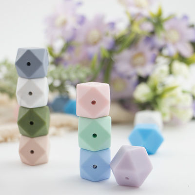 sicurezza amichevole di Eco della perla mettere i denti del silicone di esagono di 17mm masticabile per dentizione del bambino