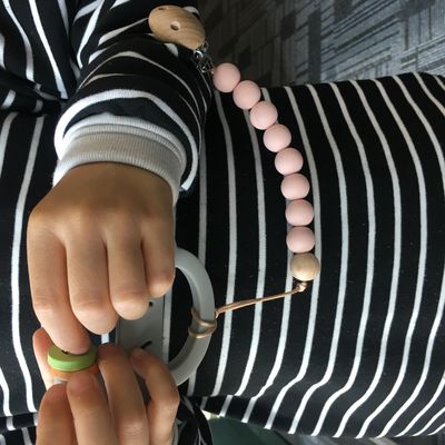 Braccialetto su misura della perla mettere i denti del silicone per il gioco infantile dei bambini del bambino