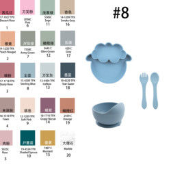 Modern Style Silicone Dinnerware Set, BPA Free Baby Silicone Piatto tazza tazza cucchiaio cucchiaio forchetta alimentazione Set