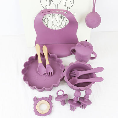 prodotti in silicone personalizzati di qualità alimentare Set di alimentazione in silicone Set di animazione per gatti Stile set di alimenti per bambini in silicone