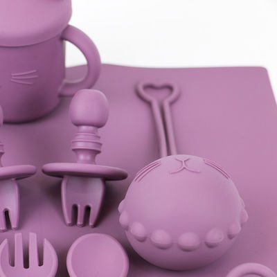 prodotti in silicone personalizzati di qualità alimentare Set di alimentazione in silicone Set di animazione per gatti Stile set di alimenti per bambini in silicone