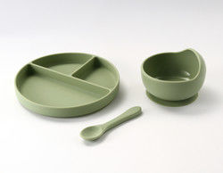 Personalizza Bambino Nutrimento Silicone Servitaio Set Con Silicone Sezione Piastra Bib Cucchiaio Cucchiaio Cucchiaio Piastra