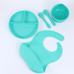 Personalizza Bambino Nutrimento Silicone Servitaio Set Con Silicone Sezione Piastra Bib Cucchiaio Cucchiaio Cucchiaio Piastra