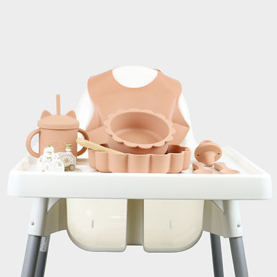 5 pc non slittano il silicone d'alimentazione del bambino hanno messo BPA impermeabile libero per i bambini