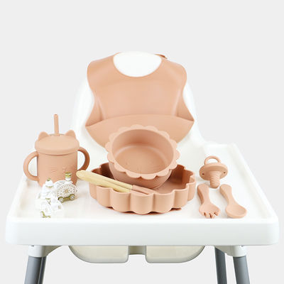 5 pc non slittano il silicone d'alimentazione del bambino hanno messo BPA impermeabile libero per i bambini