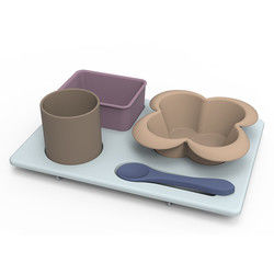 Le multi stoviglie funzionali del silicone hanno messo infrangibile per i bambini dei bambini
