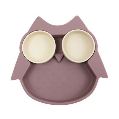 Owl Shape Silicone Baby Suction placca BPA non tossico libero con colore di Pantone