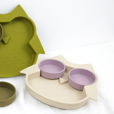 Owl Shape Silicone Baby Suction placca BPA non tossico libero con colore di Pantone