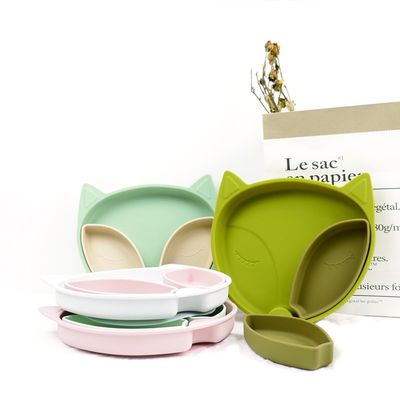 Insieme amichevole del padellame del silicone della piastrina di aspirazione del silicone del bambino di Eco per l'alimentazione del bambino