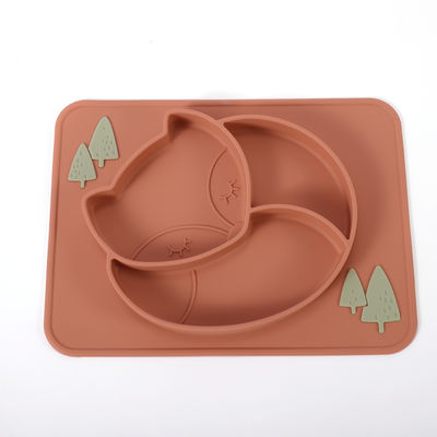 Il silicone del bambino diviso aspirazione placca delicatamente con personalizza il logo