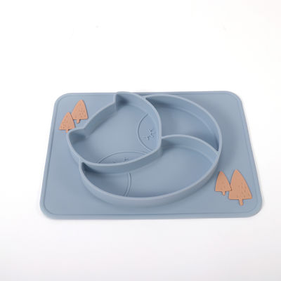 Il silicone del bambino diviso aspirazione placca delicatamente con personalizza il logo
