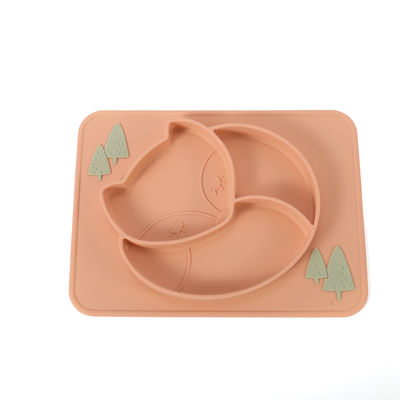Il silicone del bambino diviso aspirazione placca delicatamente con personalizza il logo