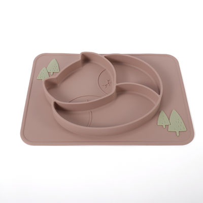 Il silicone del bambino diviso aspirazione placca delicatamente con personalizza il logo