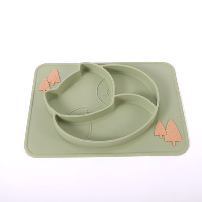 Il silicone del bambino diviso aspirazione placca delicatamente con personalizza il logo