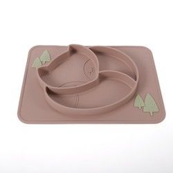 Il silicone del bambino diviso aspirazione placca delicatamente con personalizza il logo