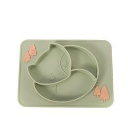 Il silicone del bambino diviso aspirazione placca delicatamente con personalizza il logo