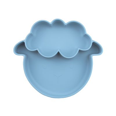 I colori multipli non slittano le piastrine del silicone del bambino con il tipo di aspirazione di stile delle pecore