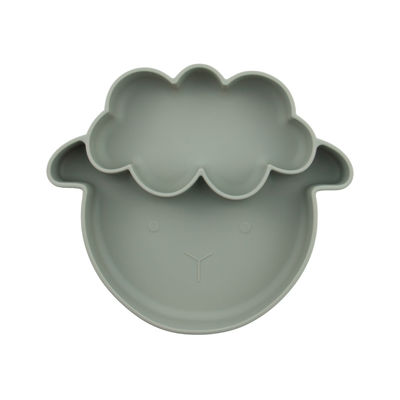 I colori multipli non slittano le piastrine del silicone del bambino con il tipo di aspirazione di stile delle pecore