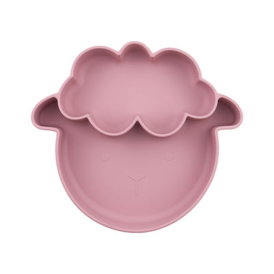 I colori multipli non slittano le piastrine del silicone del bambino con il tipo di aspirazione di stile delle pecore