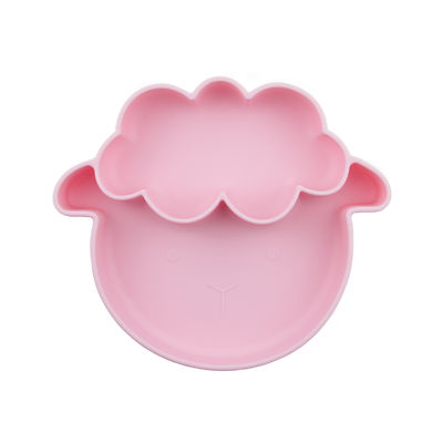 I colori multipli non slittano le piastrine del silicone del bambino con il tipo di aspirazione di stile delle pecore