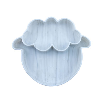 I colori multipli non slittano le piastrine del silicone del bambino con il tipo di aspirazione di stile delle pecore