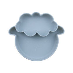 I colori multipli non slittano le piastrine del silicone del bambino con il tipo di aspirazione di stile delle pecore