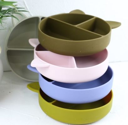 Cat Style Kids Silicone Bowl, silicone variopinto ha diviso l'OEM della piastrina di aspirazione