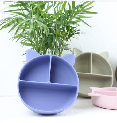 Cat Style Kids Silicone Bowl, silicone variopinto ha diviso l'OEM della piastrina di aspirazione