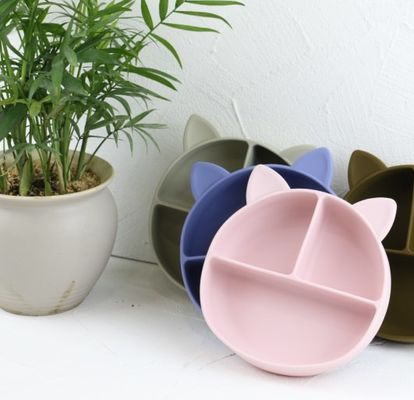 Cat Style Kids Silicone Bowl, silicone variopinto ha diviso l'OEM della piastrina di aspirazione