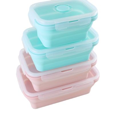Sostenibile pieghevole pieghevole della scatola di pranzo del silicone del commestibile con il coperchio