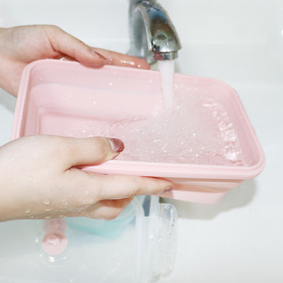Sostenibile pieghevole pieghevole della scatola di pranzo del silicone del commestibile con il coperchio