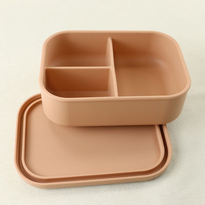 3 contenitori del pranzo del silicone del compartimento, silicone riutilizzabile Bento Lunch Box Leak Proof