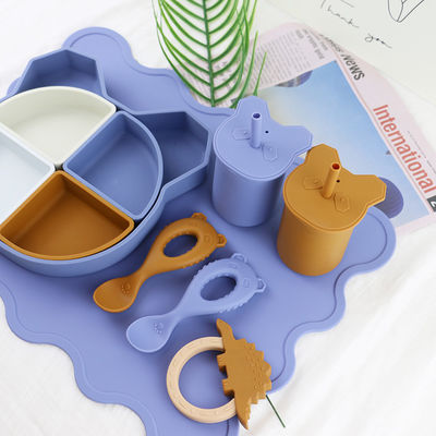 Commestibile molle della tazza dei bambini del silicone della prova della perdita con l'OEM della paglia del coperchio