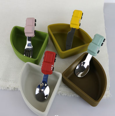Forcella su misura di acciaio inossidabile di colore con la maniglia del silicone di forma dell'automobile