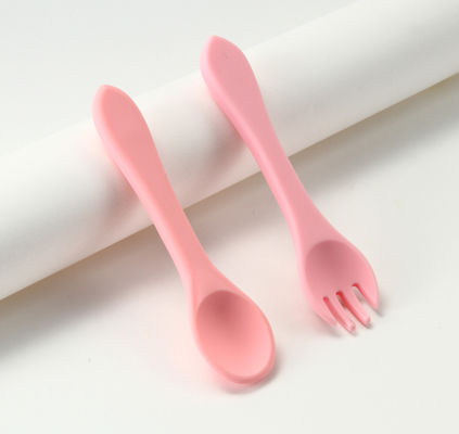 Forchette e cucchiai del silicone del ODM dell'OEM sostenibili per l'alimentazione del bambino